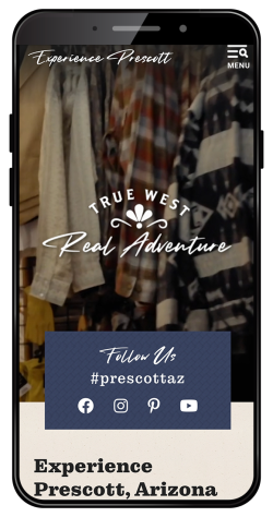 Prescott, Arizona: True West, Real Adventure | Simpleview CMS website on mobile device