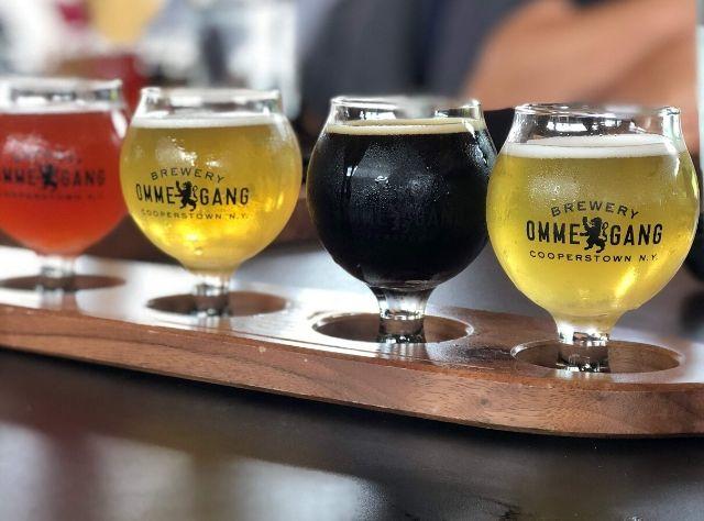Ommegang Brewery flight of four different beers