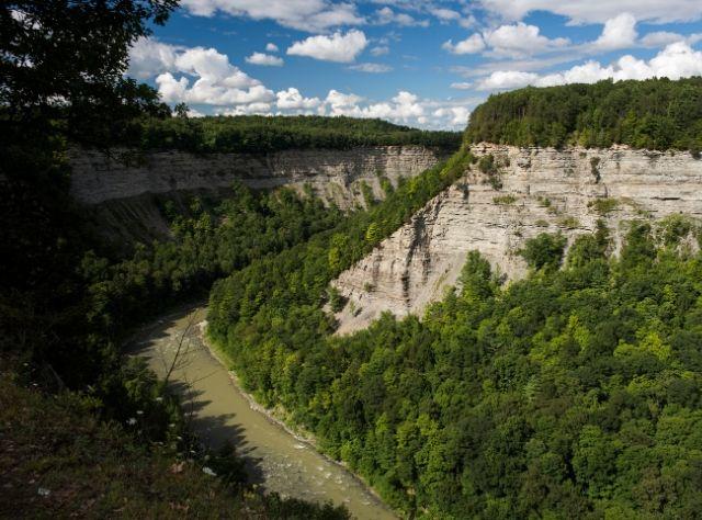 An aerial photo of Letchworth State Park- Great Bend