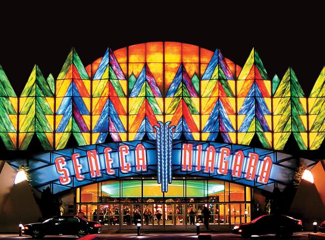 Exterior night view of Seneca Niagara Resort & Casino, Niagara Falls, New York