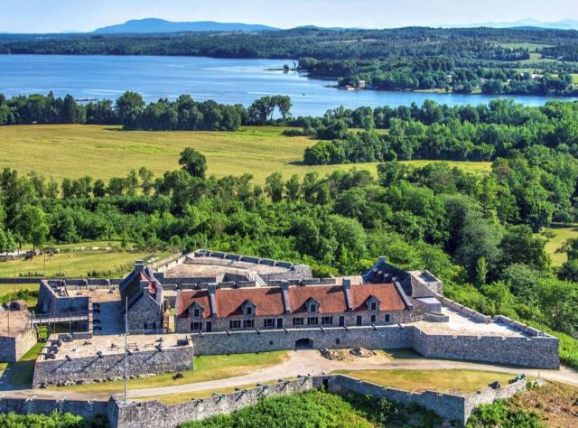 Aerial view of Fort Ticonderoga in New York's Adirondack Mountains