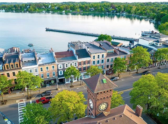 Aerial view of Skaneateles in the Finger Lakes