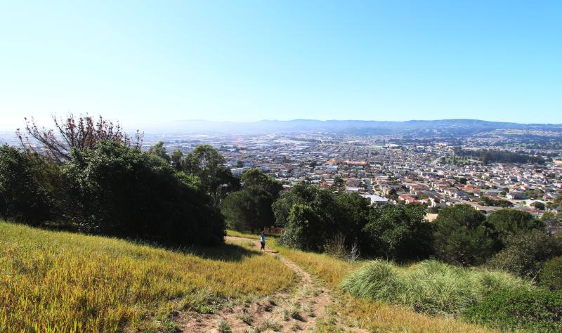 Panoramic views from Sign Hill in South San Francisco California