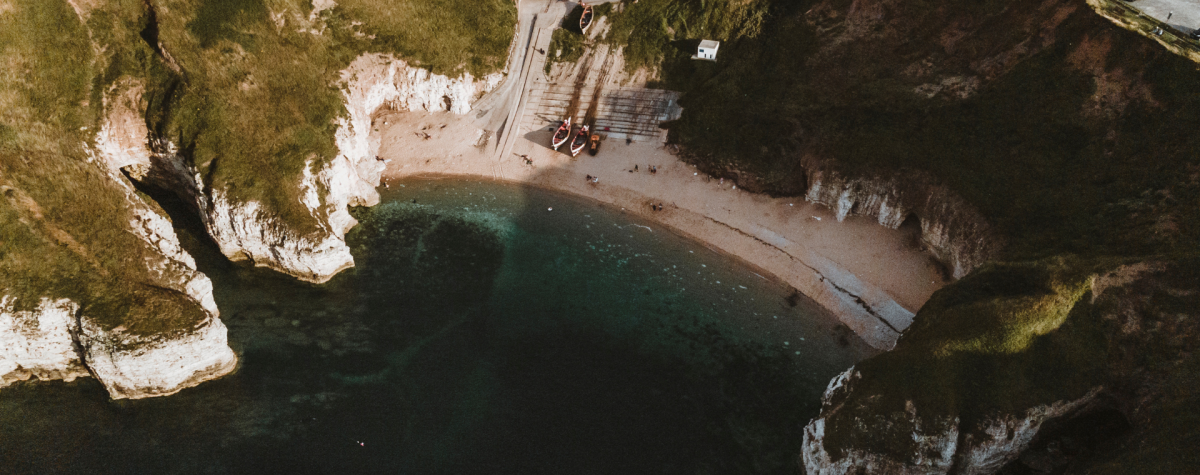 A view from above Flamborough North Landing in East Yorkshire