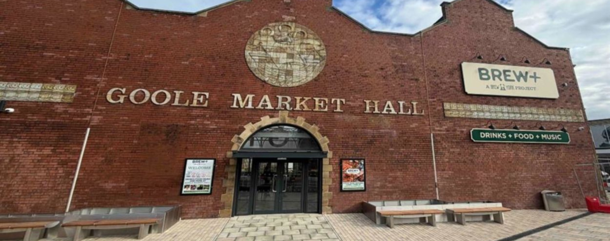 An exterior shot of Goole Market Hall.