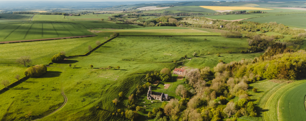 An aerial view of the Yorkshire Wolds