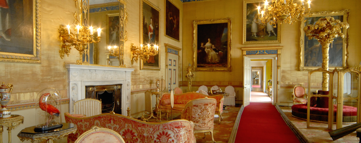 One of the grand rooms at Burton Constable Hall in East Yorkshire