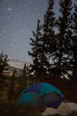 camping under starry sky