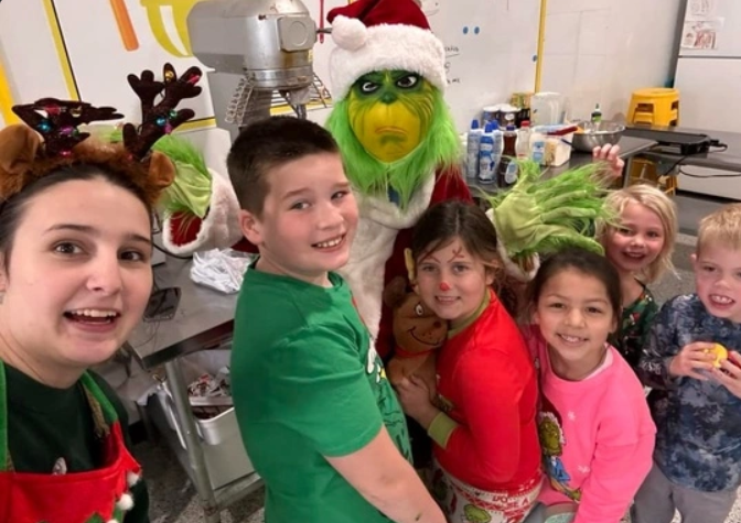 Pancakes with the Grinch at MESA Kids.