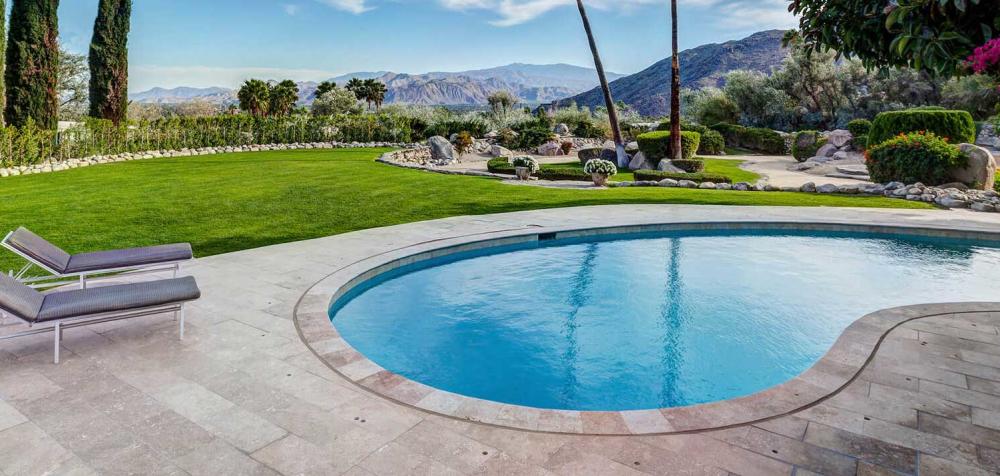 Backyard and pool and Frederick Loewe Estate in Palm Springs.