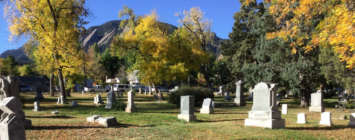 Columbia Cemetery with fall foliage