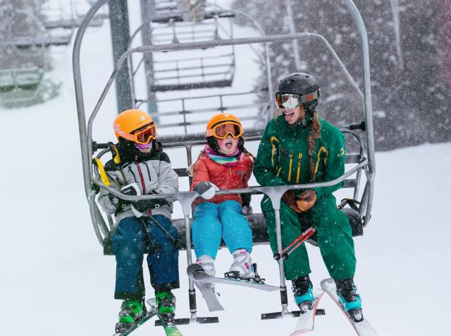 Kids on Ski Lift at Deer Valley Ski Resort