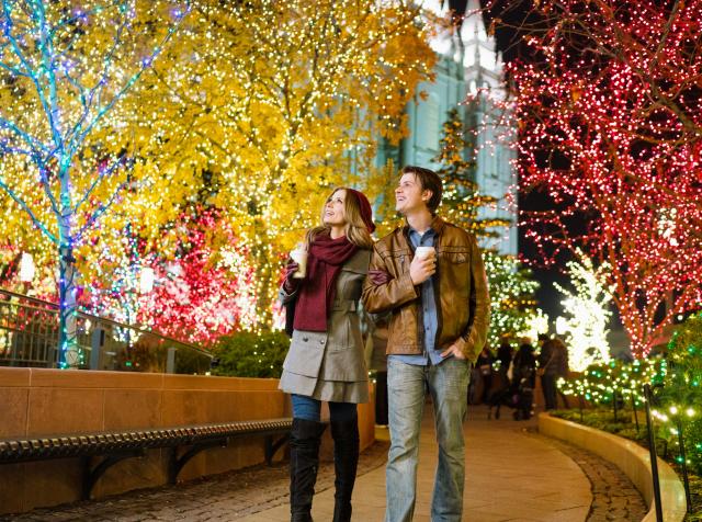 See the Temple Square Lights in downtown Salt Lake
