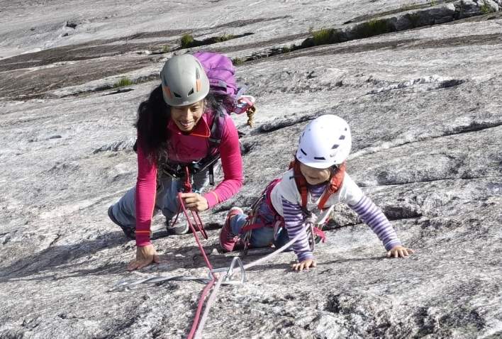 Climbing with kids at Slettafjell Southern Norway