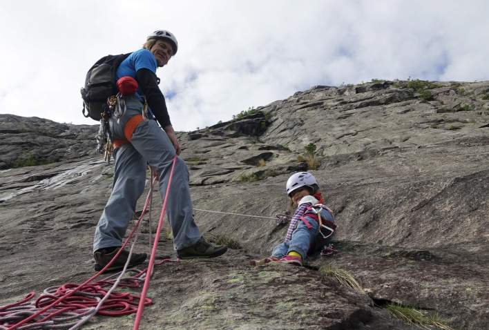 Climbing with kids in Southern Norway