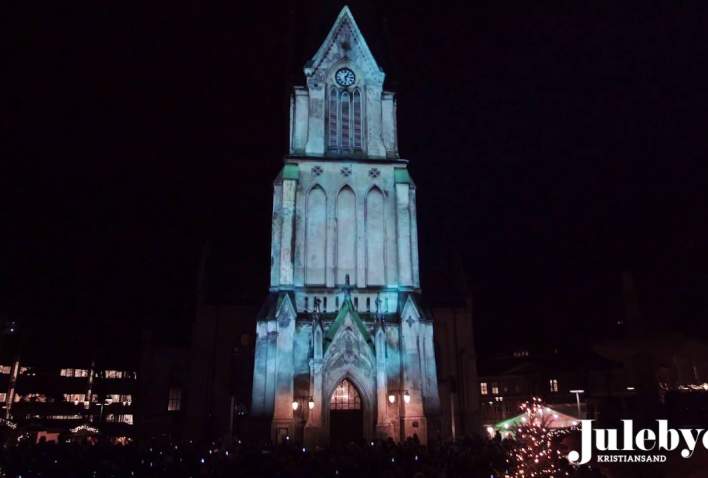 3D lysshow på Domkirken i Kristiansand 2018 - 3D light show on Kristiansand Cathedral