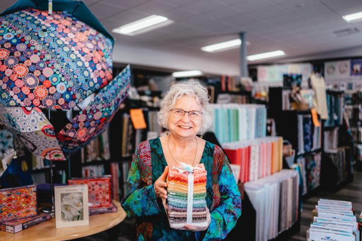 Woman at a shop