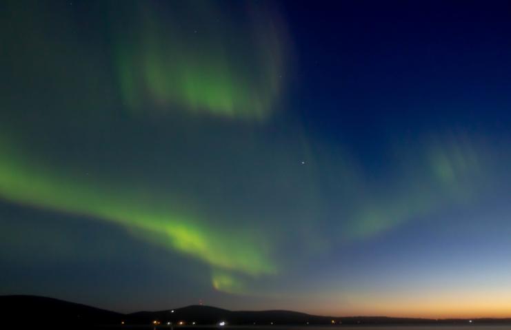 Northern Lights At Twilight in Fairbanks Alaska - K. Wilken