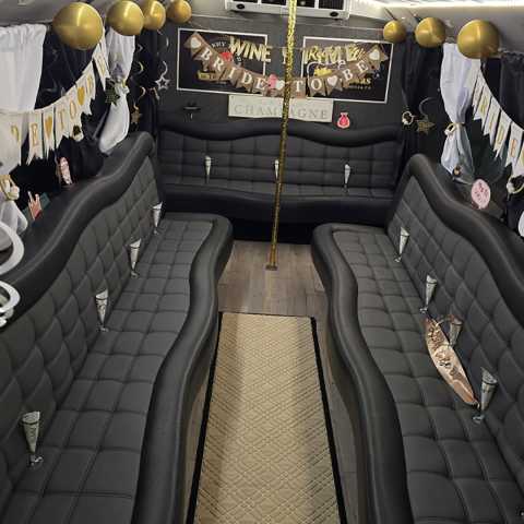 Inside one of our buses