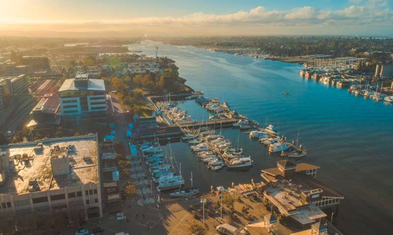 Jack London Square Aerial View In Oakland, CA