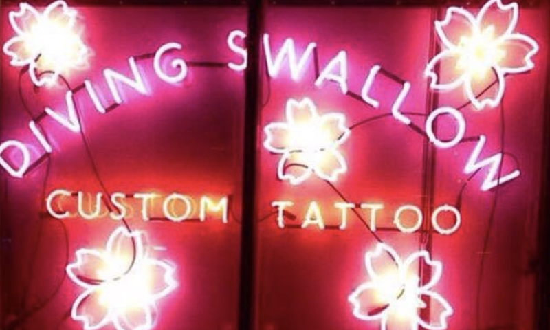 Diving Swallow Tattoo Sign