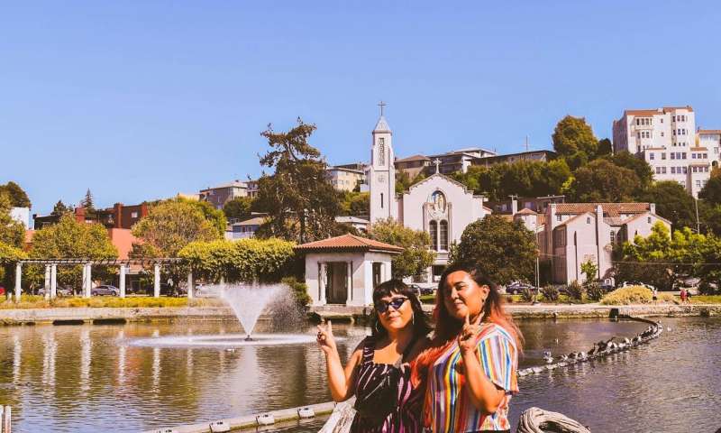 Two People Posing At Lake Merritt