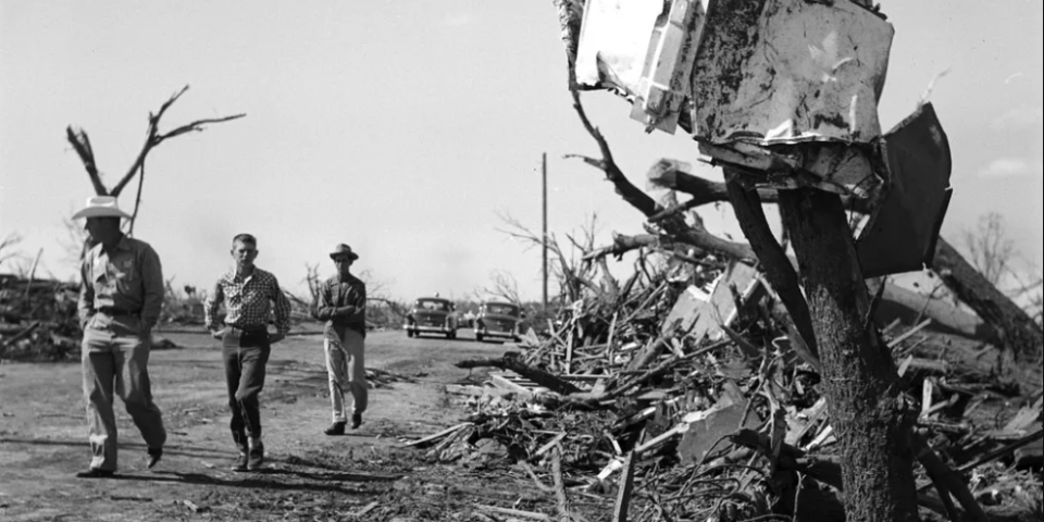 Aftermath of the 1955 Blackwell Tornado