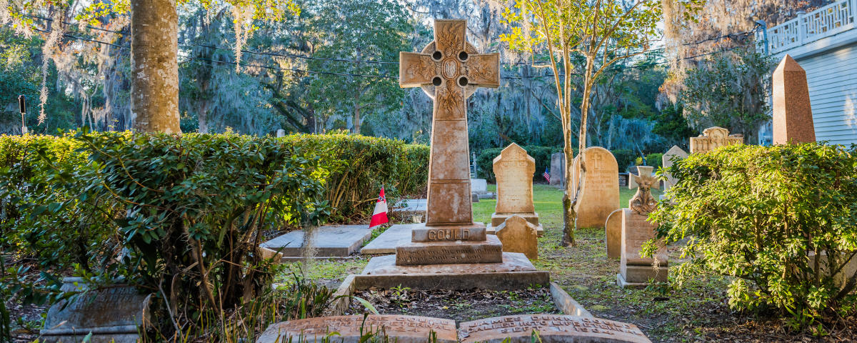 Gravestones in Christ Church Cemetery, St. Simons Island, GA