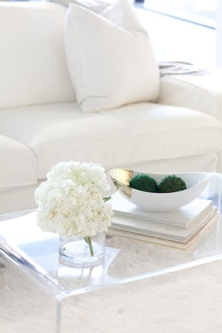 White Couch Table Flower