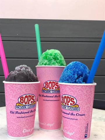 Snow cones at Bop's Frozen Custard