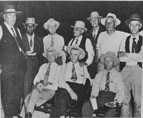 Bones Hooks, second from left, stands with a few of the oldest cowboys of the Panhandle of Texas