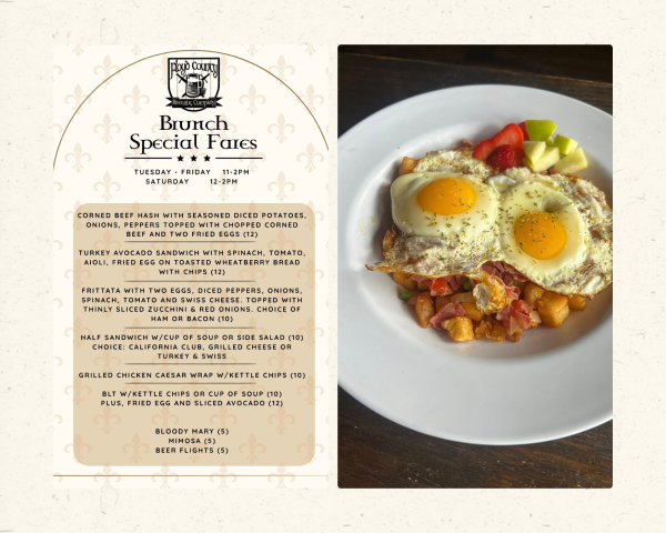 Floyd County Brewing Company Brunch Menu and Corned Beef Hash photo