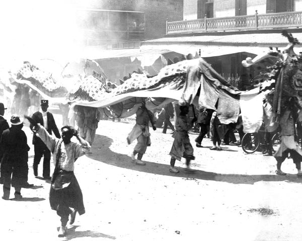 Chinese dragon parade late 19th century