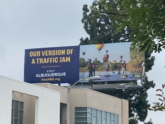 A Visit Albuquerque billboard in Los Angeles