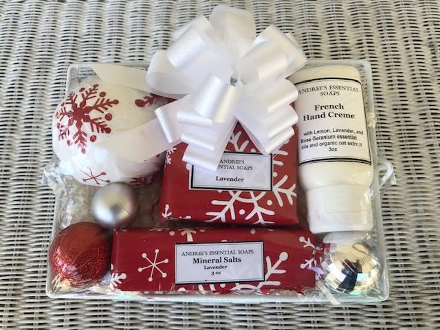 Andree's Holiday Gift Set of soaps and creams from Andree's Essential Soaps in Athens, GA.