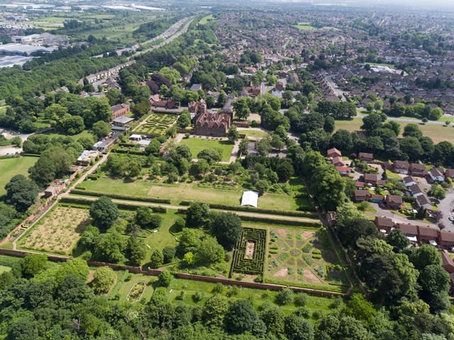A bird's eye view of the Castle Bromwich Gardens