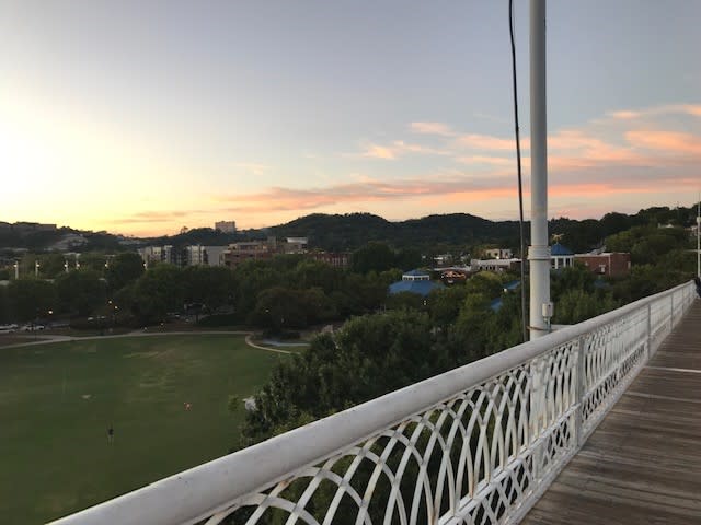 Sunset View of Coolidge Park from Walnut St Bridge