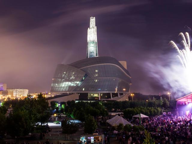 Fireworks at The Canadian Museum for Human Rights
