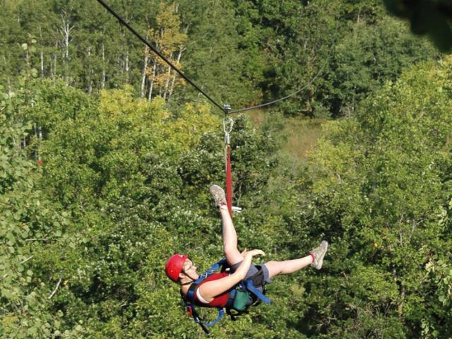 Ziplining in the Pembina Valley