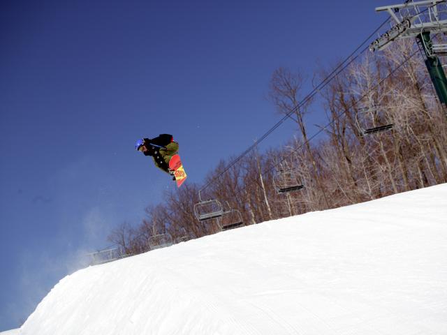 Snowboarder jump