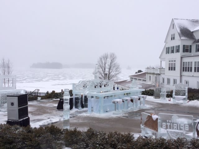 Ice bar in snow