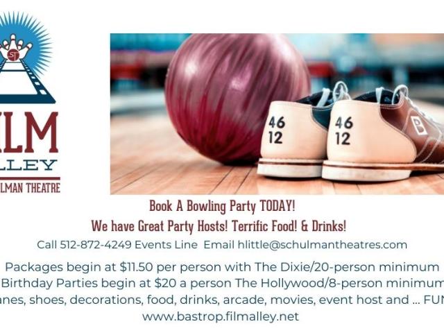 Bowling Parties at Film Alley Bastrop!