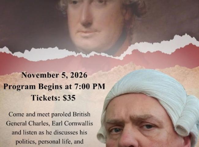 History Speaks: Bill Rose as General Cornwallis — organizer artwork