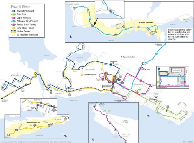 BC Transit Map - Powell River and qathet