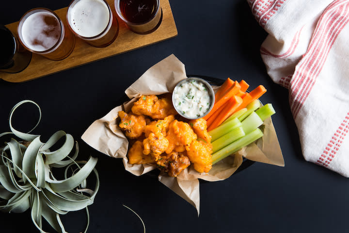 Vegan Buffalo Cauliflower Wings from the Beer Plant in Austin Texas