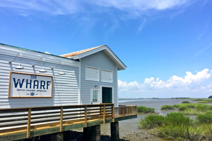 The historic wharf on Jekyll Island has been converted to a casual waterfront seafood restaurant