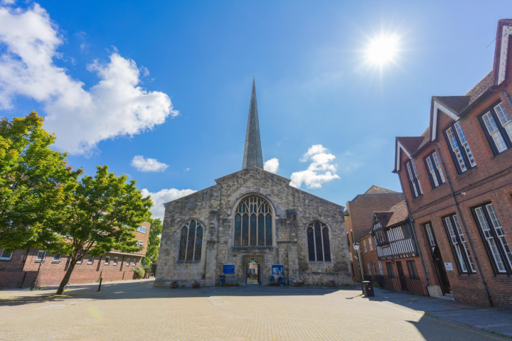 Sun shining above St Michaels Ch