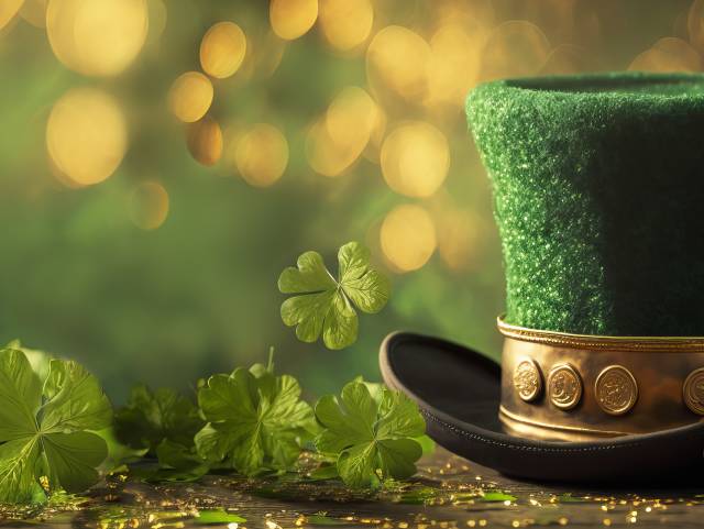 Shamrocks and Leprechaun hat