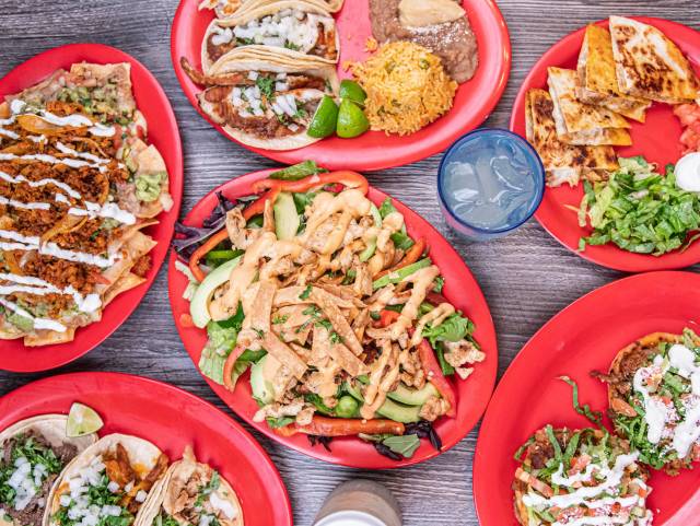 Platters of Mexican food from El Limon