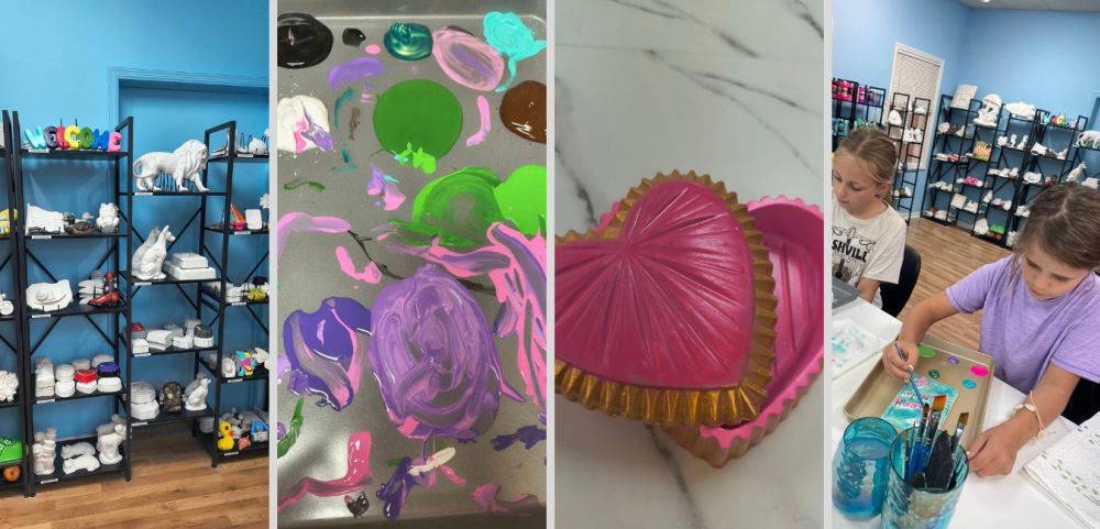 Collage of images from Creative Forces Art Studio.